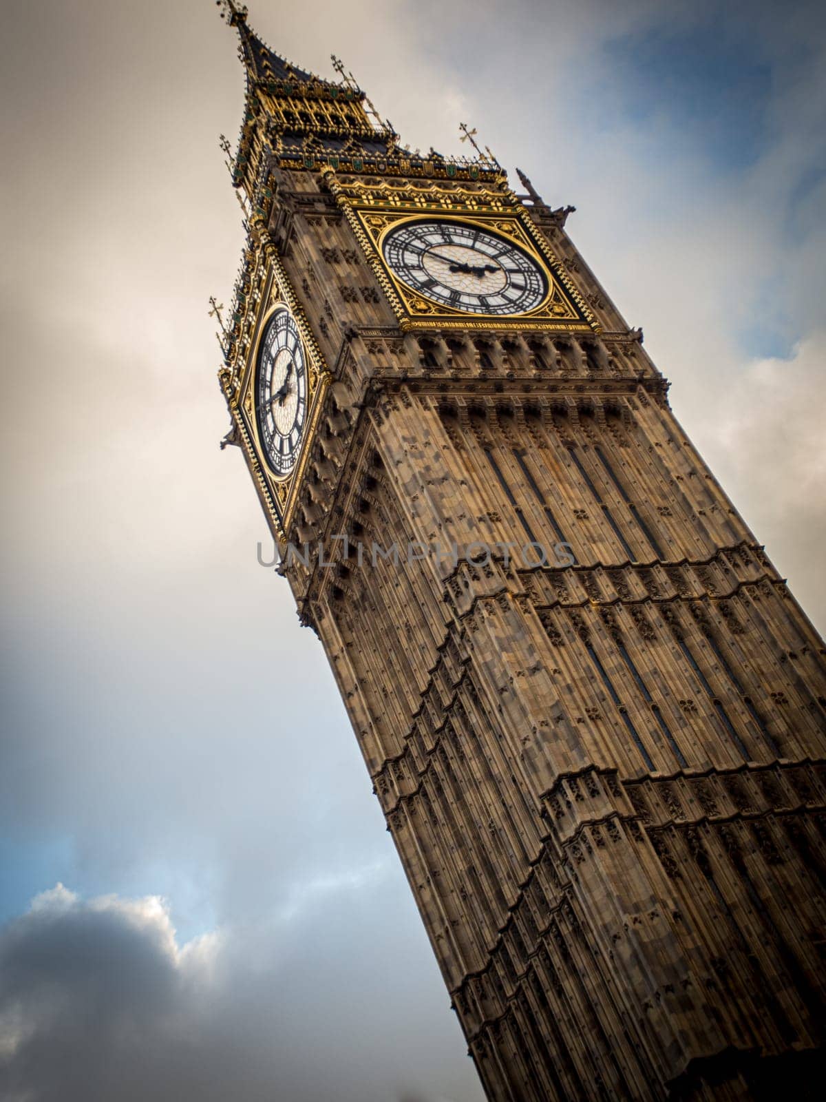 Portrait of Big Ben on a cloudy day