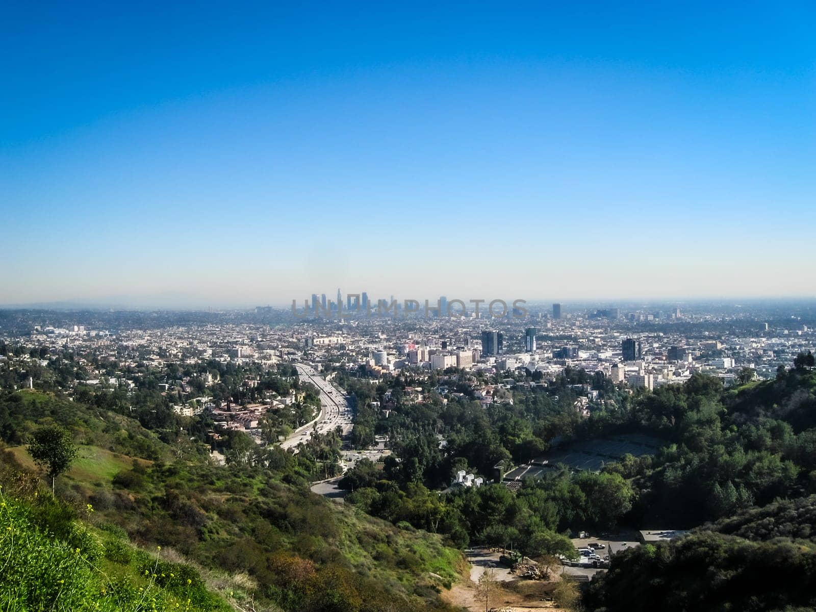 Los Angeles Skyline during the day over looking the city