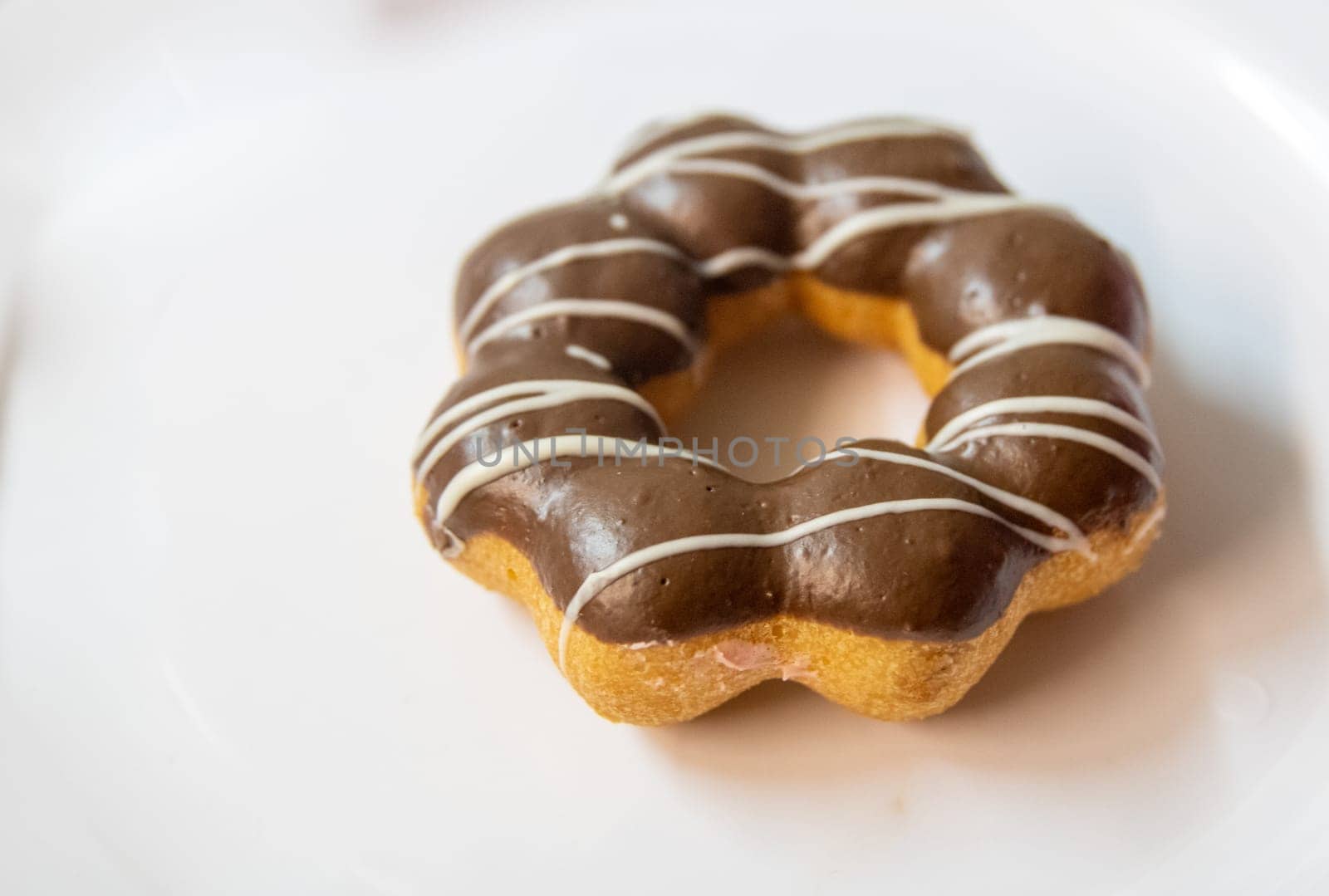 Japanese Inspired Chocolate Donut on a plate