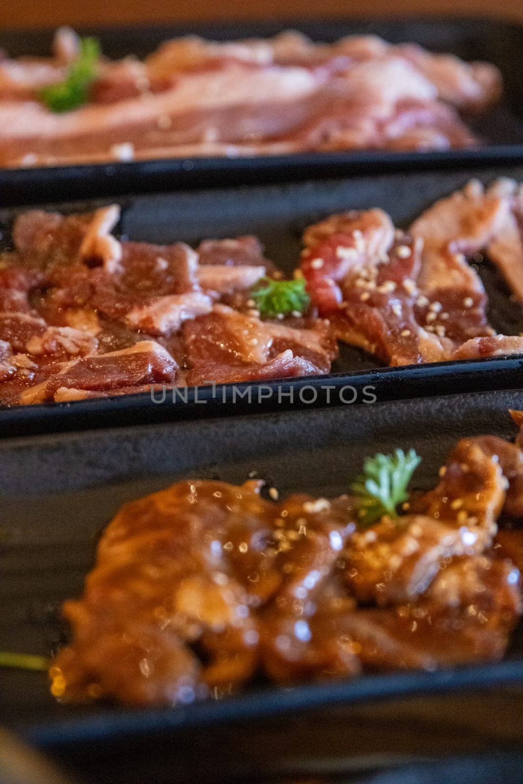 Variety of meats ready to grill