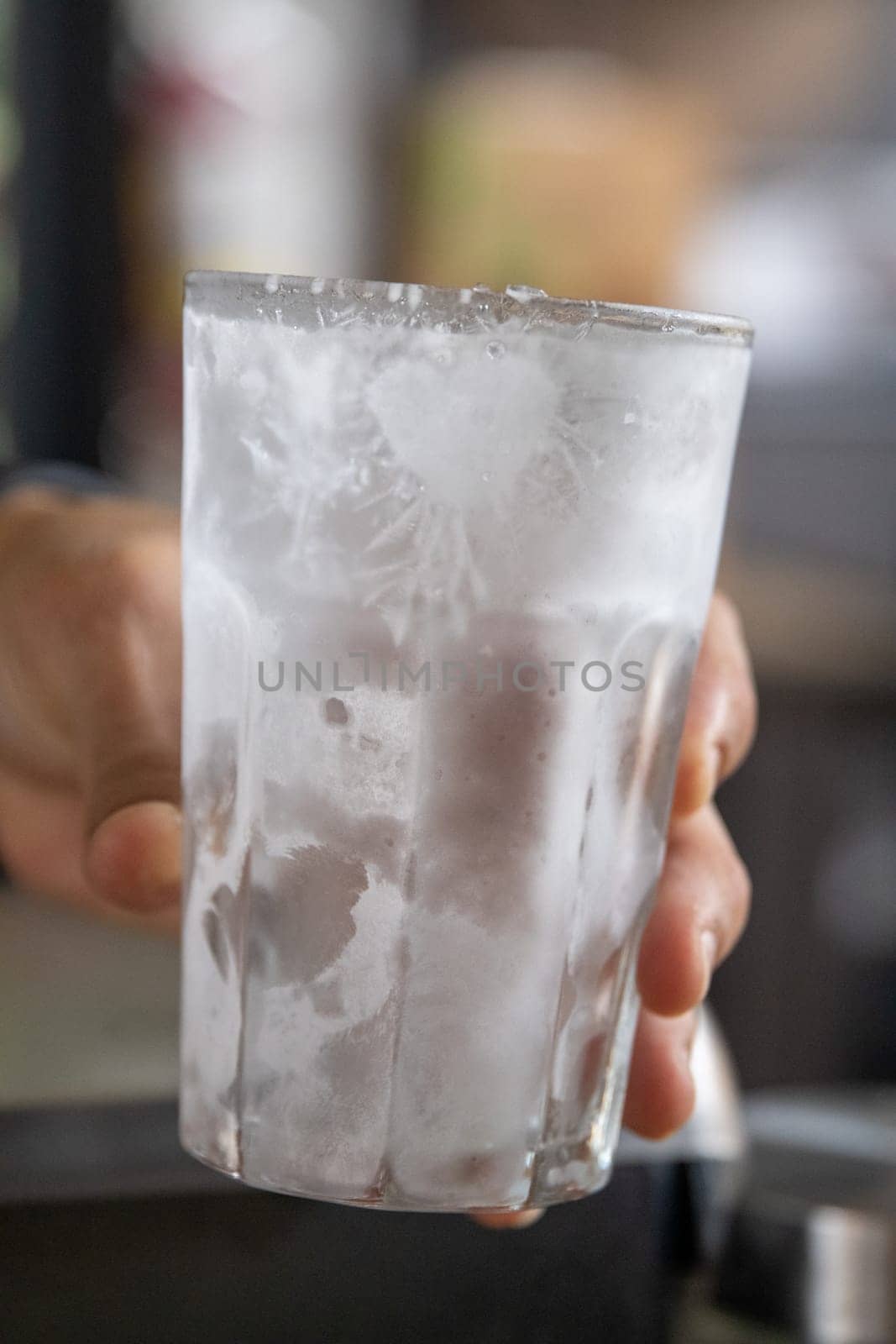 Mysterious Frozen heart on glass to be filled