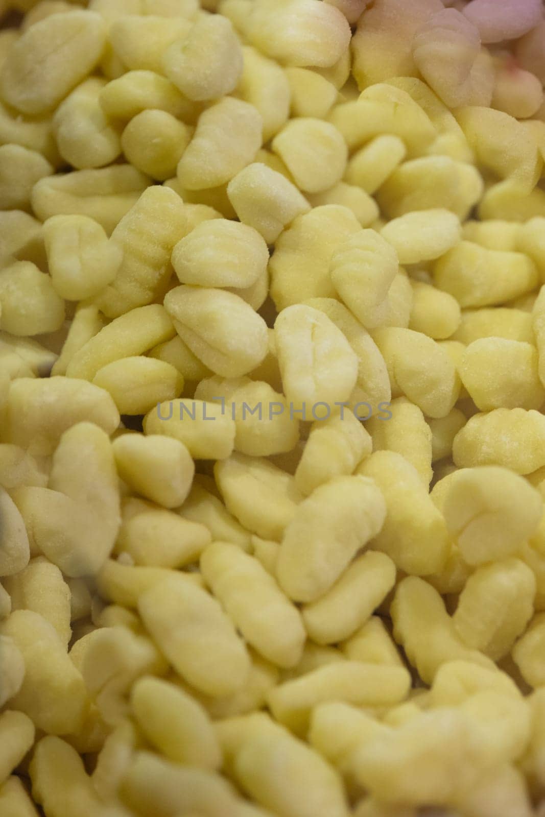 Raw gnocci pasta on sale at the market
