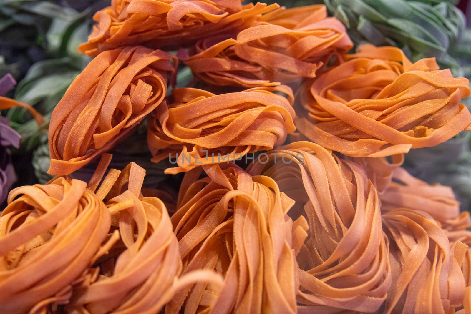 Infused Sundried Tomato Pasta nests stacked