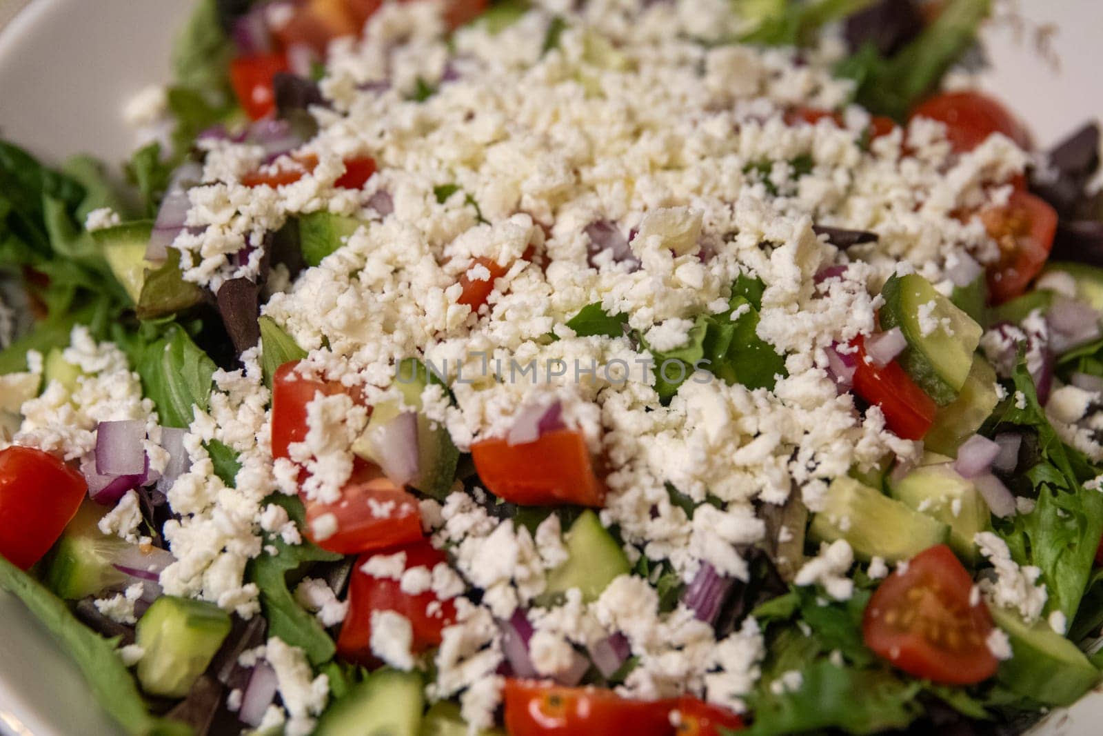 Spring Mix salad with feta cheese