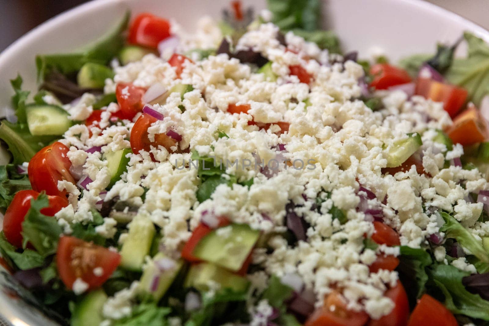 Refreshing Greek Salad with vegetables and feta cheese