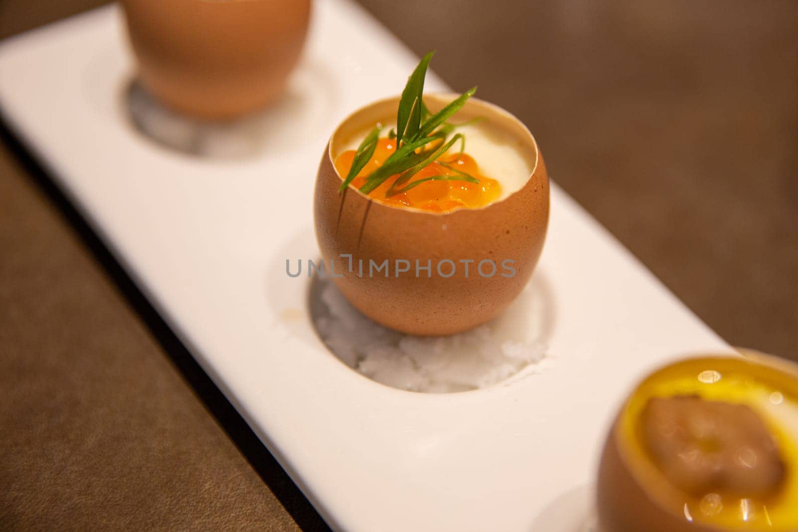 Chawanmushi with Ikura in an egg shell