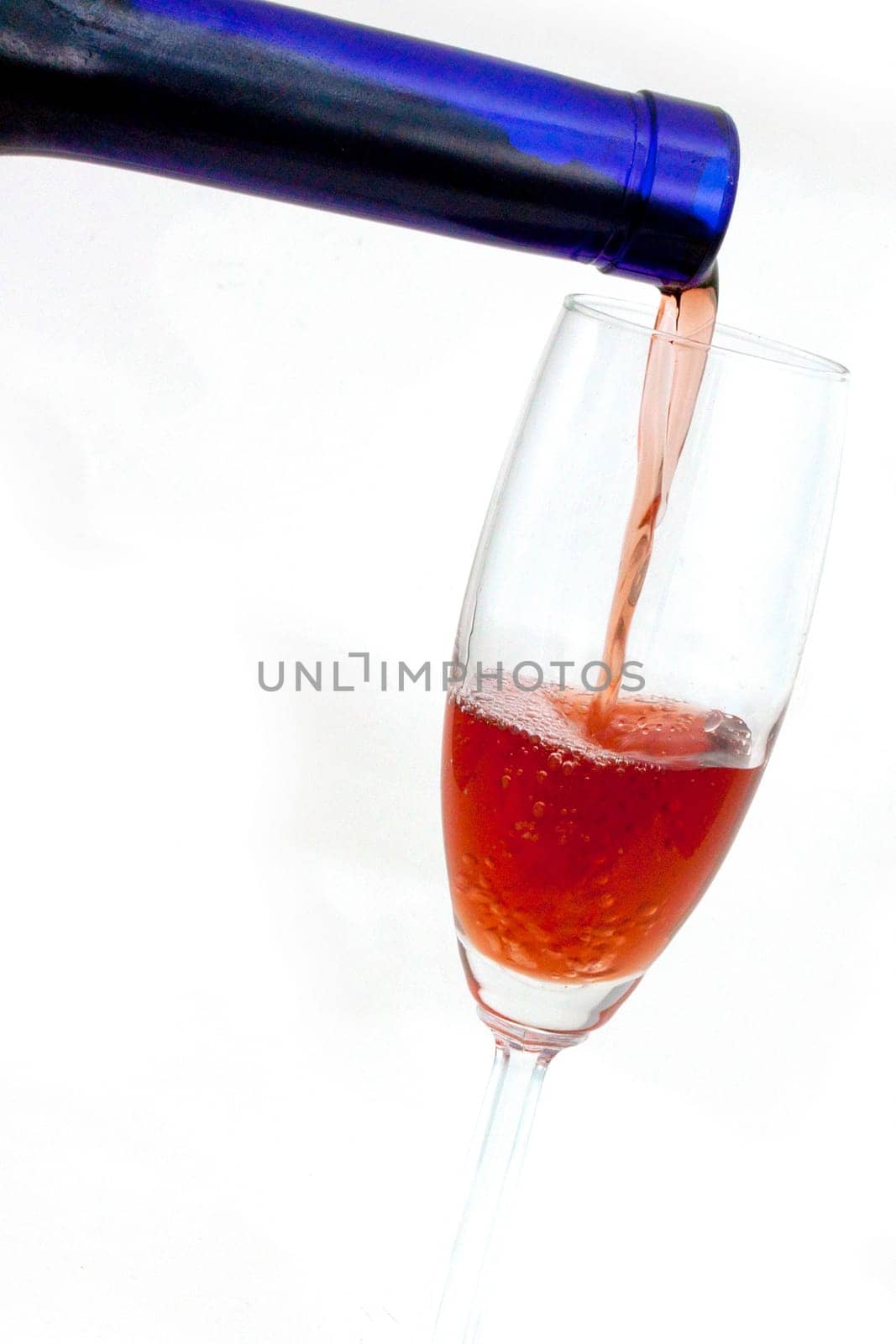 Pouring Dessert Wine prosecco in a flute