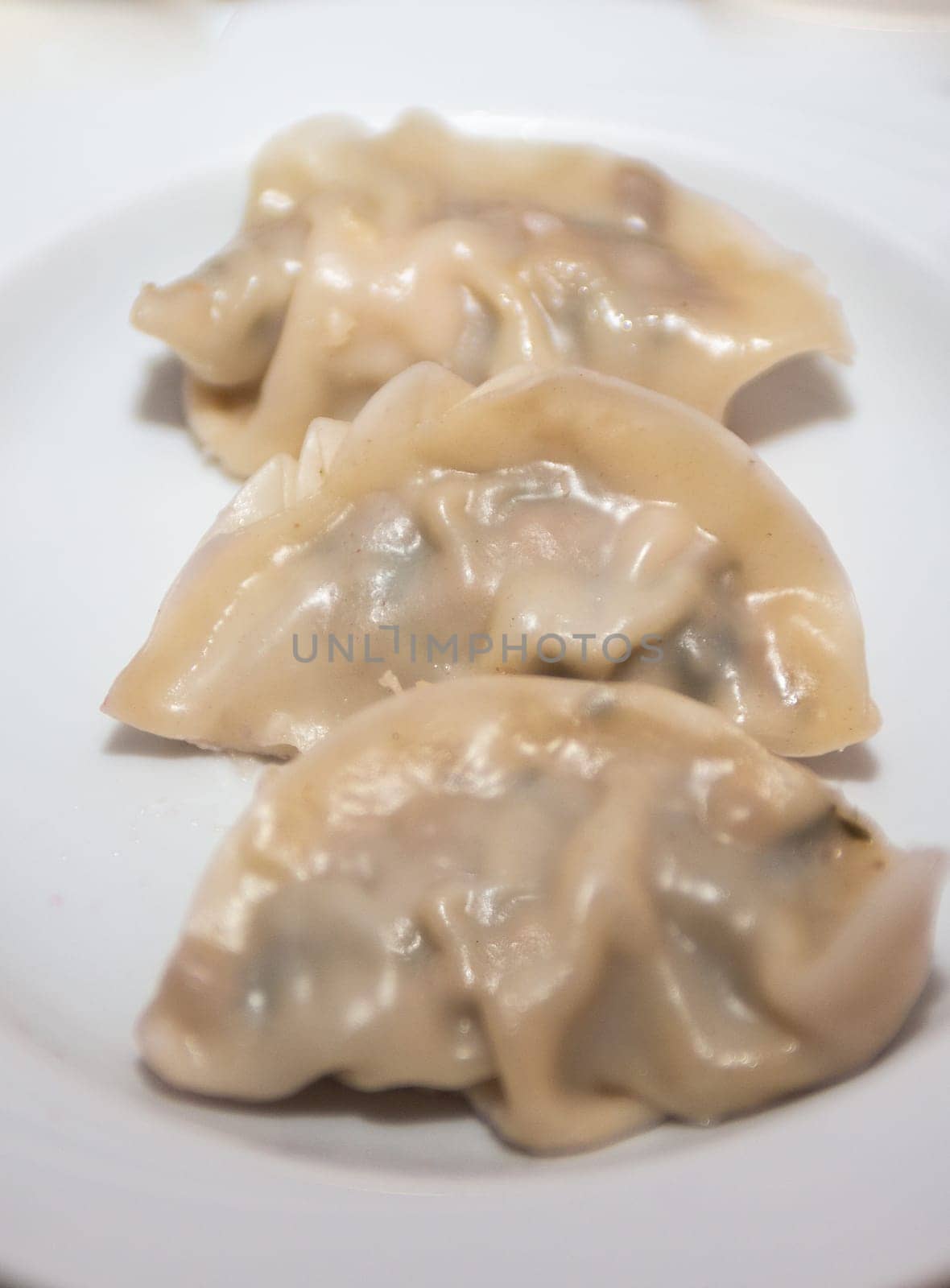 A trio of Stuffed Steamed Gyoza