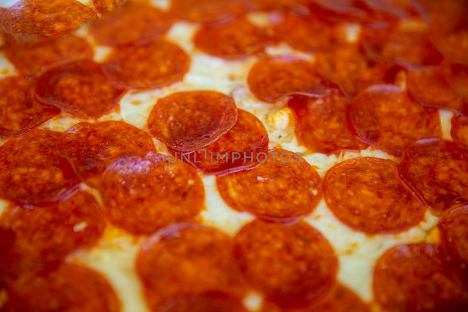 Close up on Pepperoni Pizza just cooked