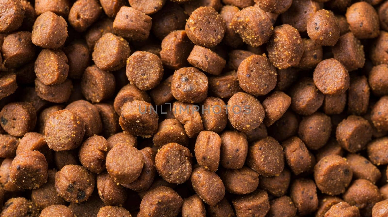 Close up in full screen of dry dog food by papatonic
