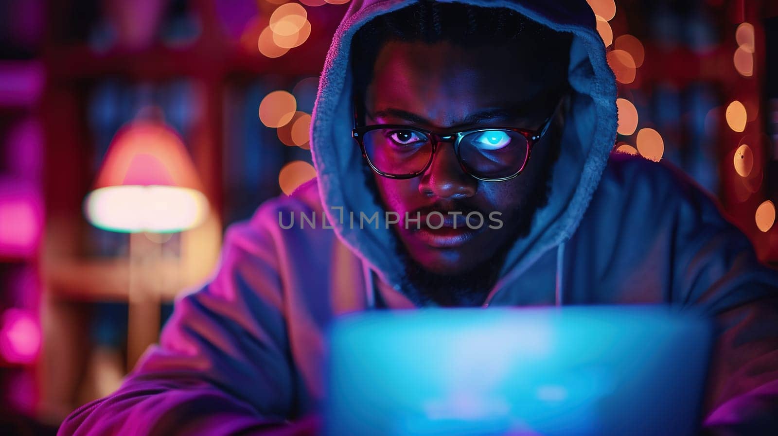 Hacker on dark web, cyberwar concept. High quality photo