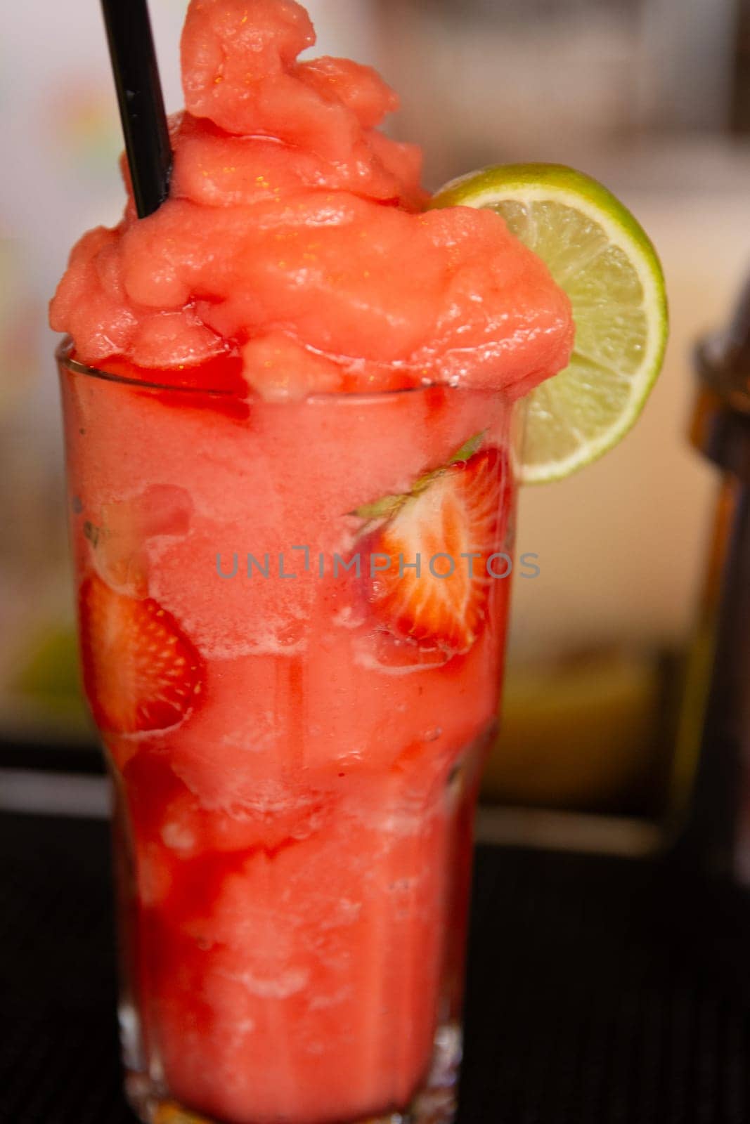 Fresh strawberry daiquiri  freshly made frozen