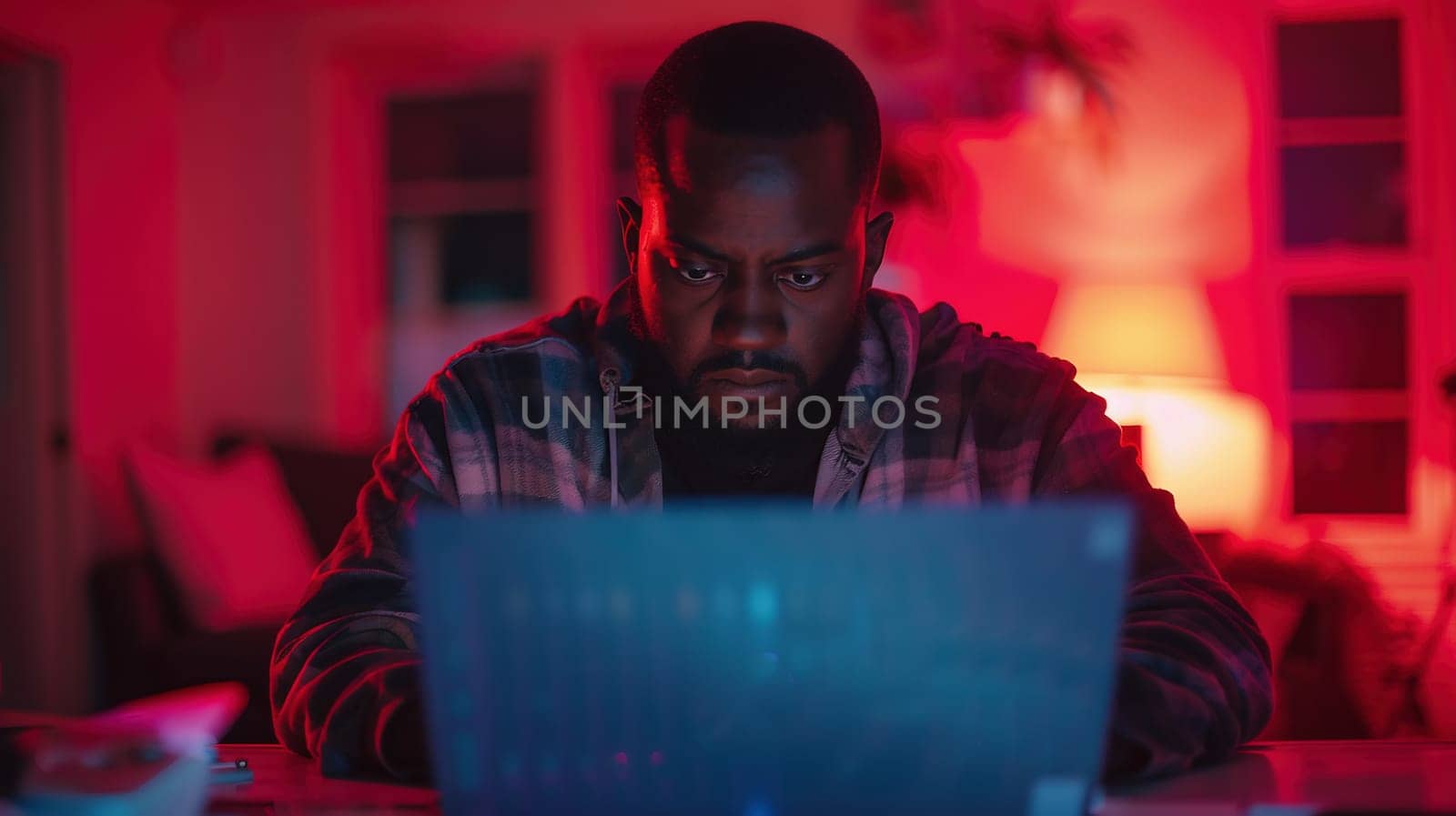 Hacker on dark web, cyberwar concept. High quality photo