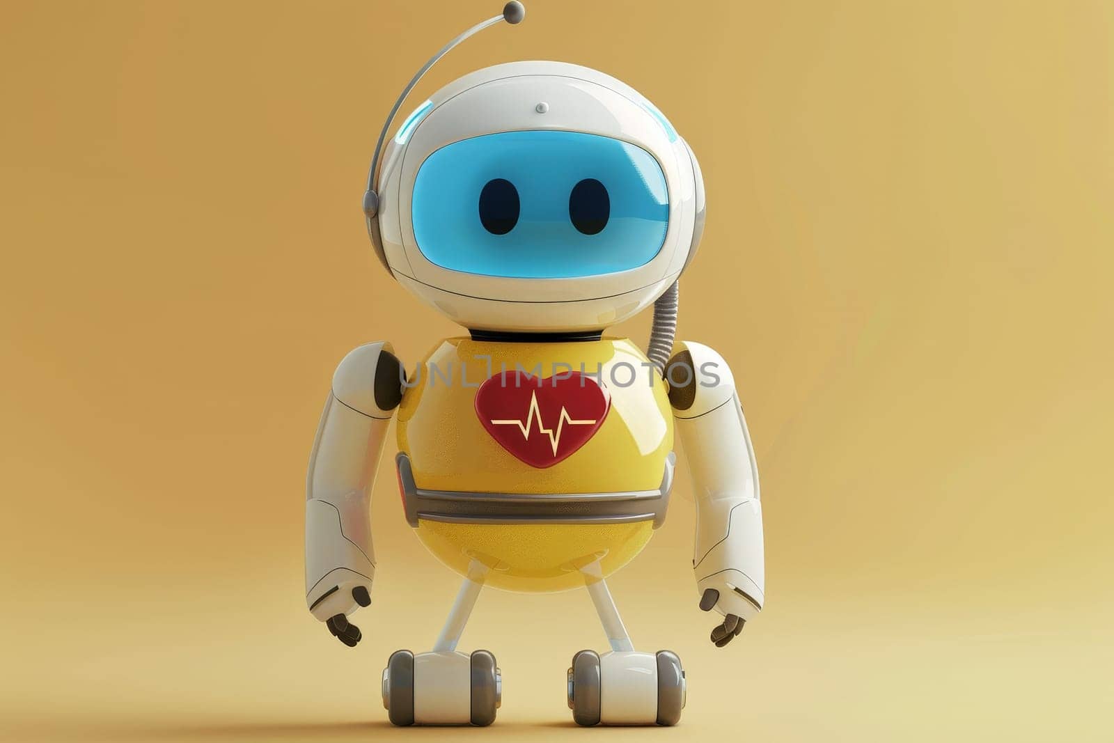 A friendly cartoon nurse robot, Futuristic Healthcare Companion, Generative AI.