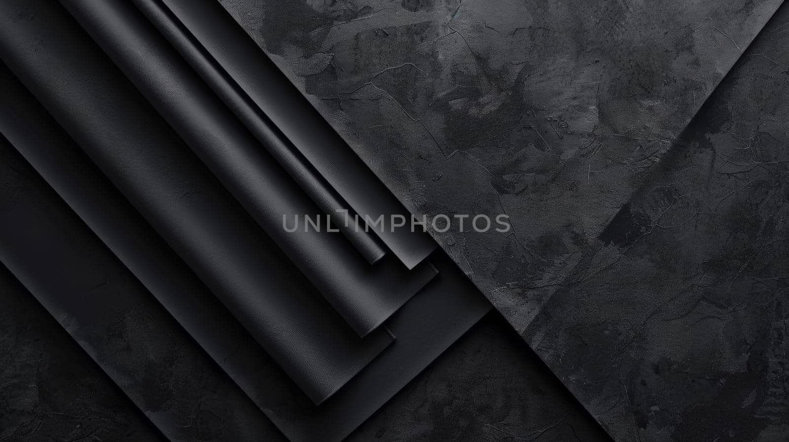 A black background with a bunch of different colored papers