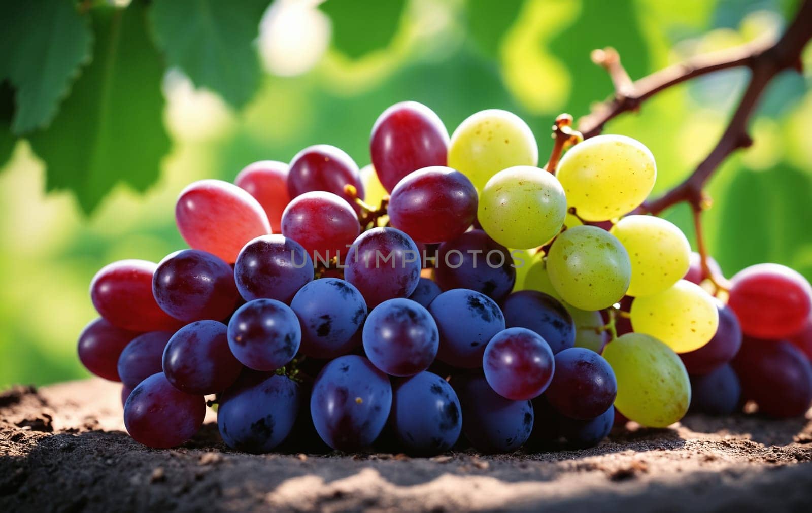 Ripe grapes on the vineyard. Selective focus. nature. by Andre1ns