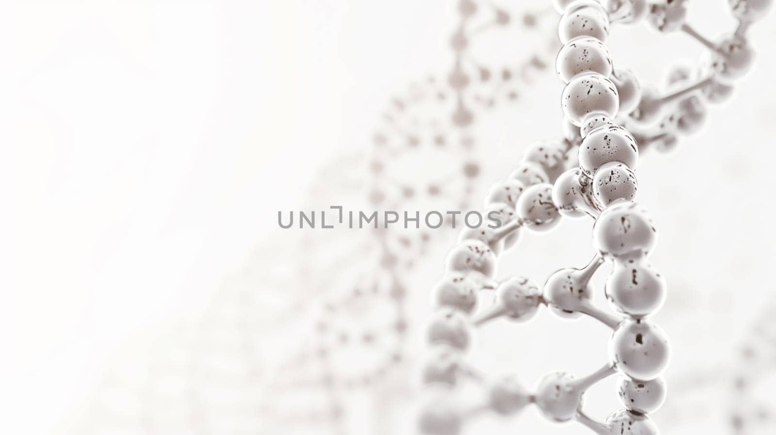 DNA medical background. Biotechnology helix gene. White futuristic background