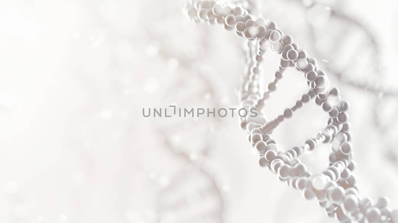 DNA medical background. Biotechnology helix gene. White futuristic background