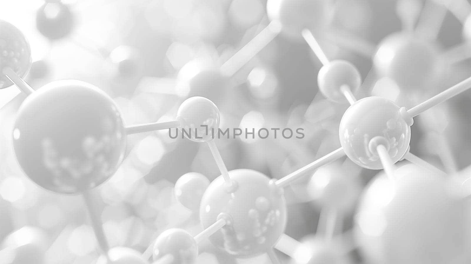 White molecule or atom, Abstract Clean structure. by sarymsakov