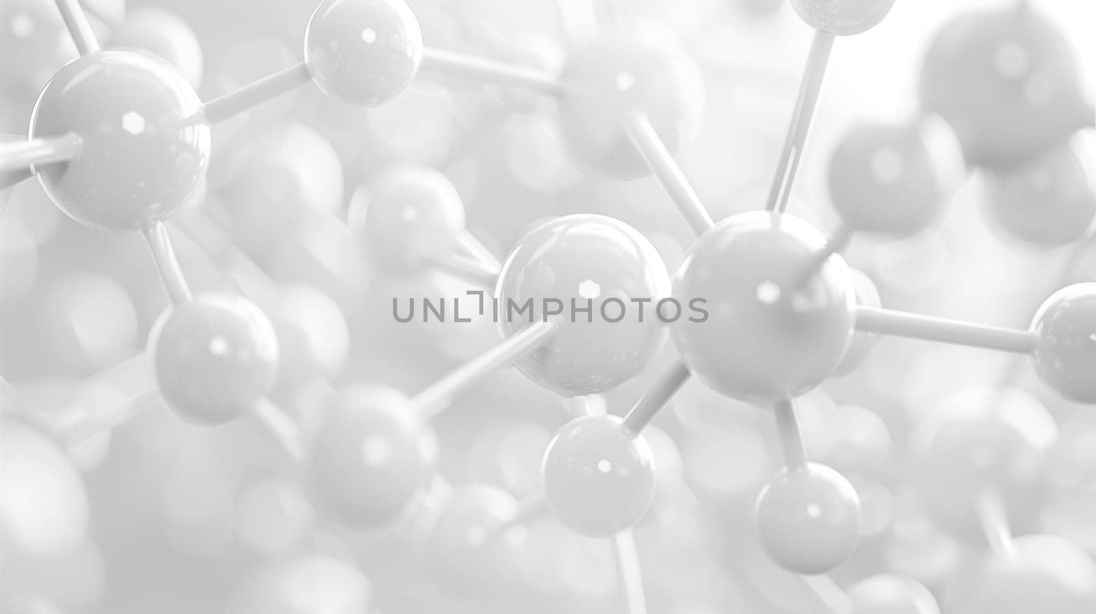 White molecule or atom, Abstract Clean structure