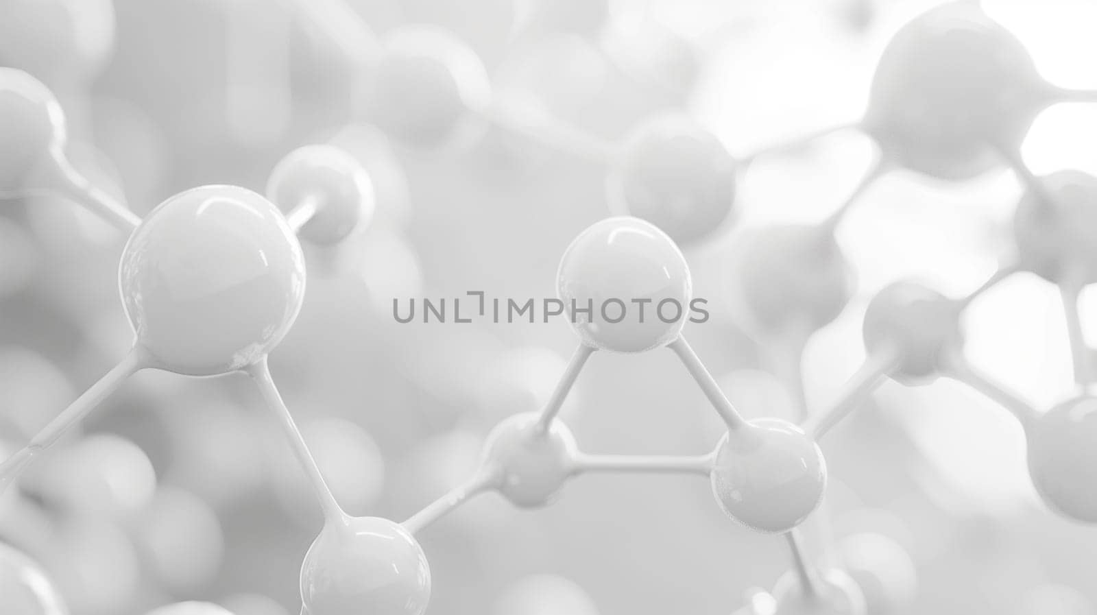 White molecule or atom, Abstract Clean structure. by sarymsakov