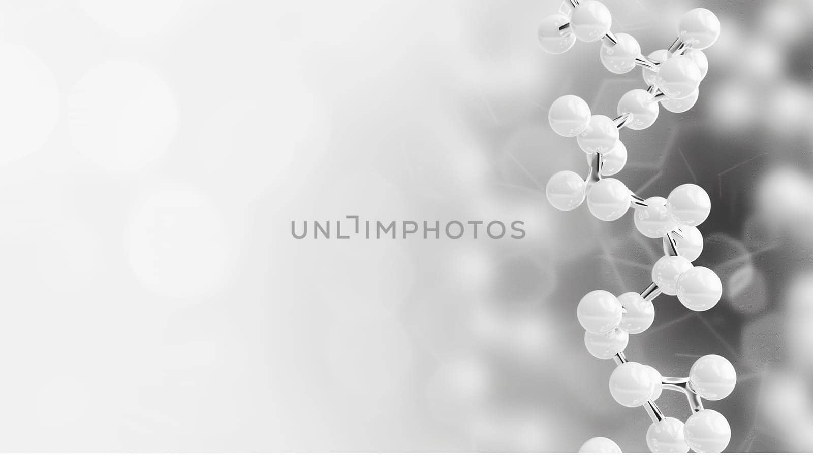 White molecule or atom, Abstract Clean structure. by sarymsakov