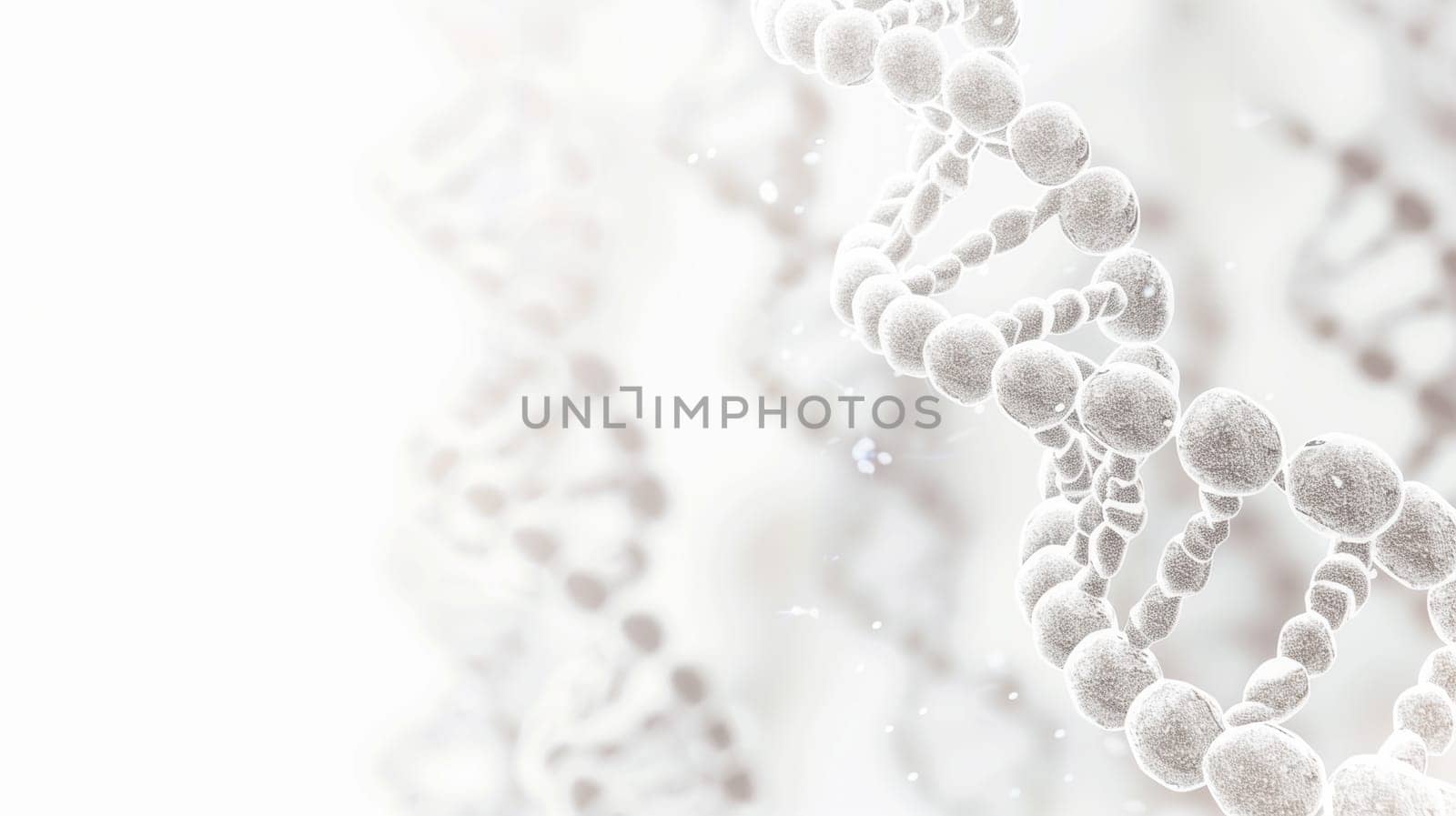 DNA medical background. Biotechnology helix gene. White futuristic background