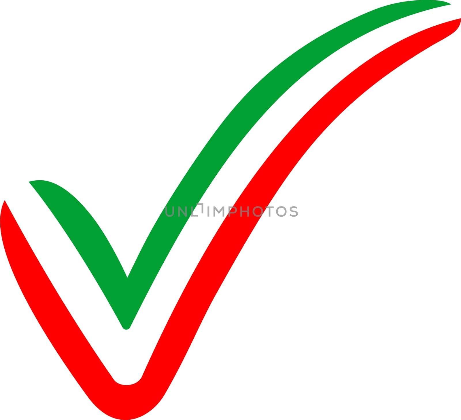 Сheck mark style Iran flag symbol elections, voting approval