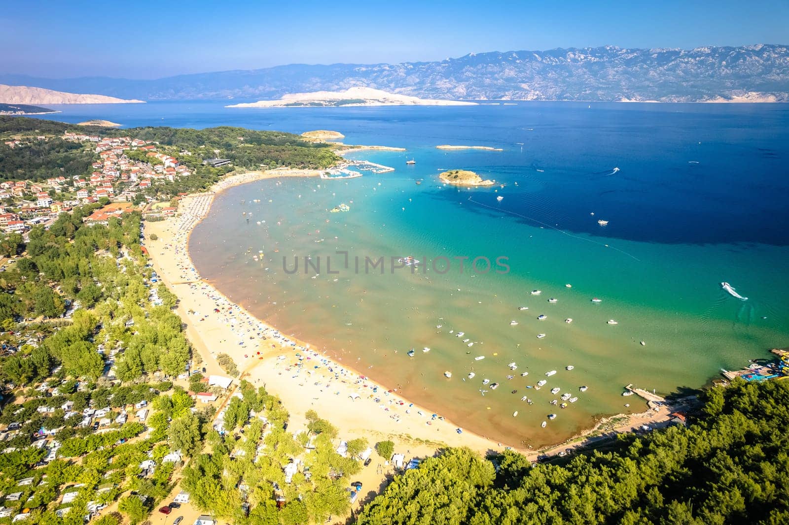 San Marino beach in Lopar on Rab island aerial view by xbrchx