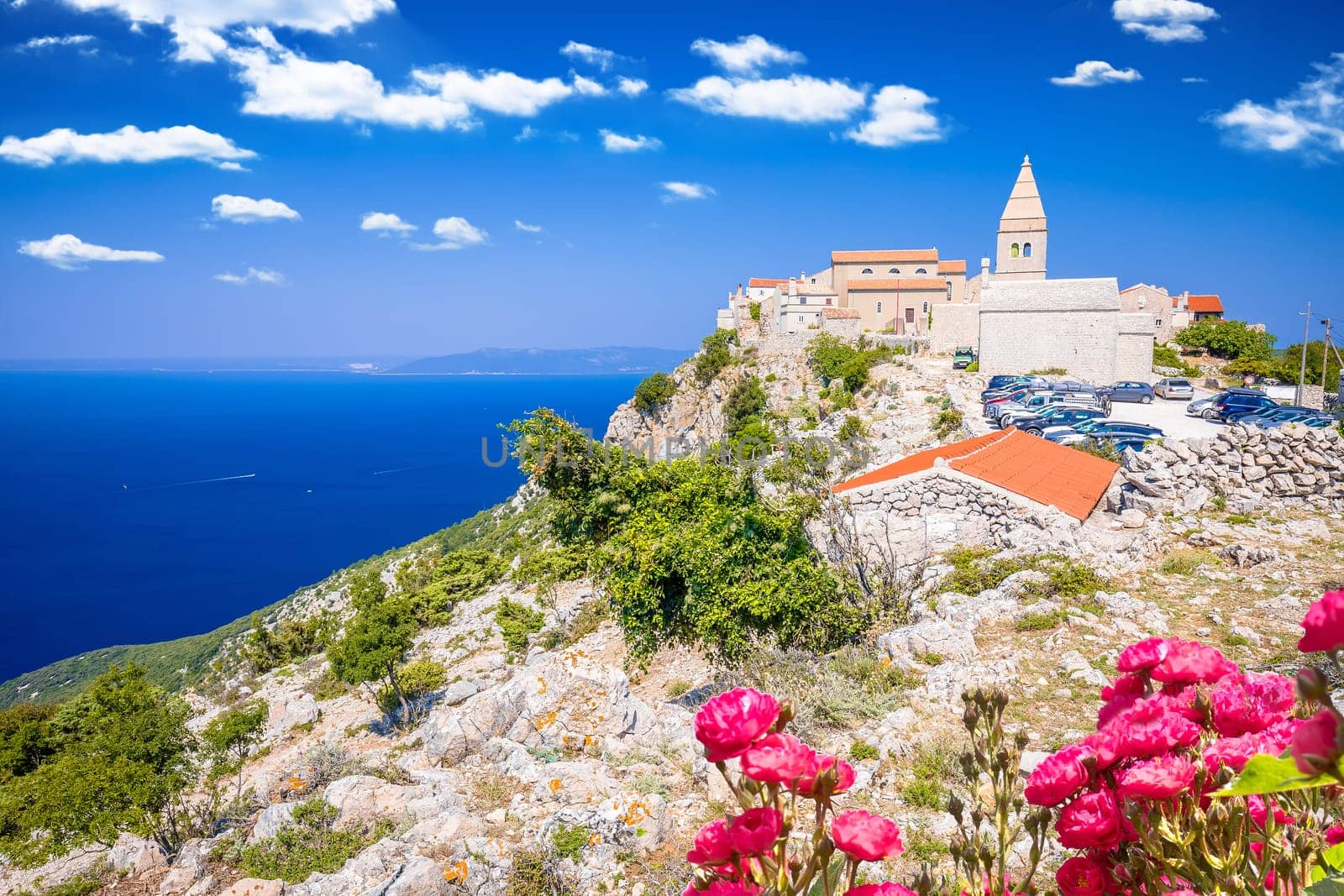 Adriatic coastal town of Lubenice on the rock, Island of Cres, archipelago of Croatia