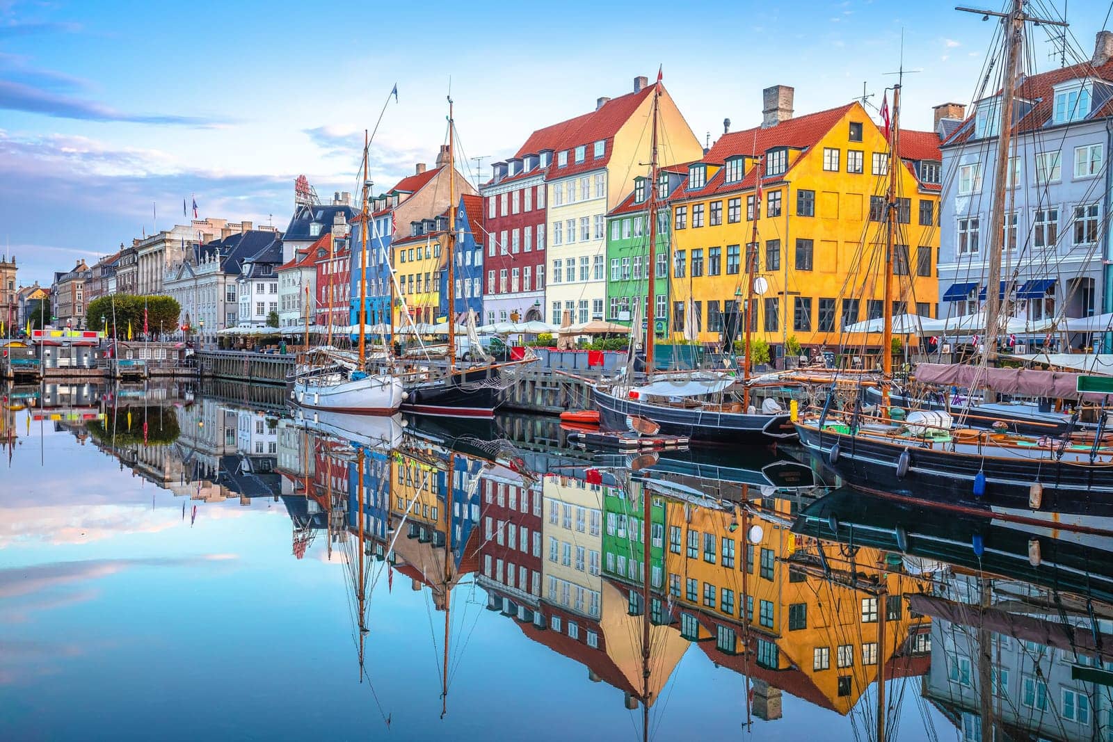 Nyhavn scenic harbor of Copenhagen colorful view, capital of Denmark