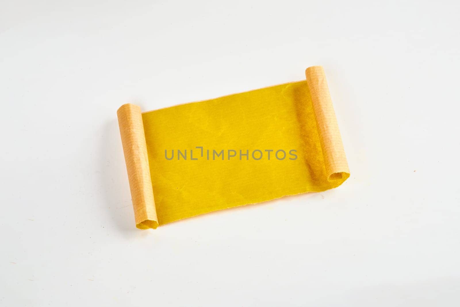 A piece of paper, crumpled paper, an unfolded sheet of paper on a white background by Ihar