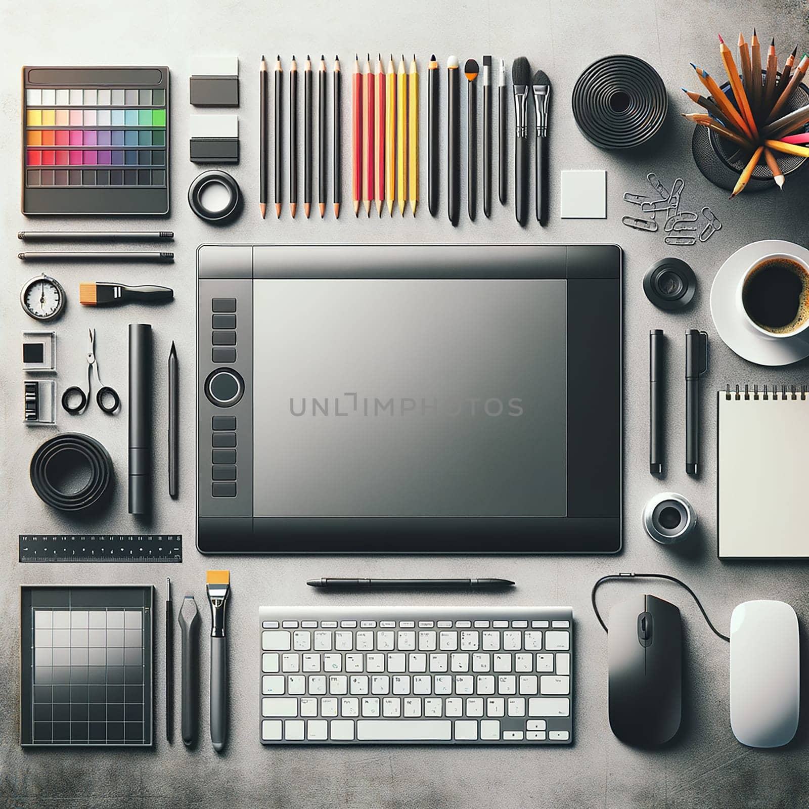 Creative Corners: Top-View Desktop Design by Petrichor