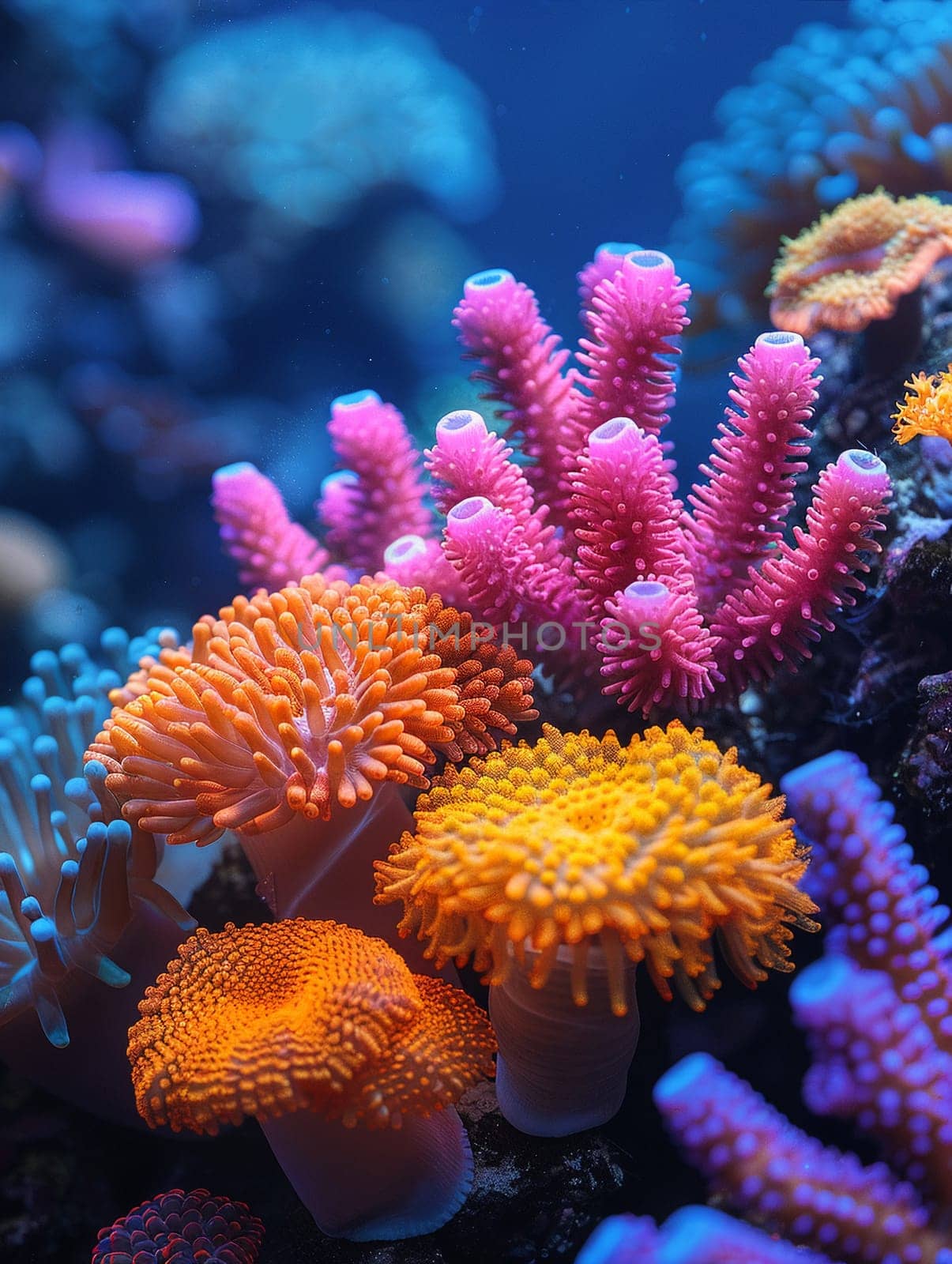 Close-up of vibrant coral under the sea by Benzoix