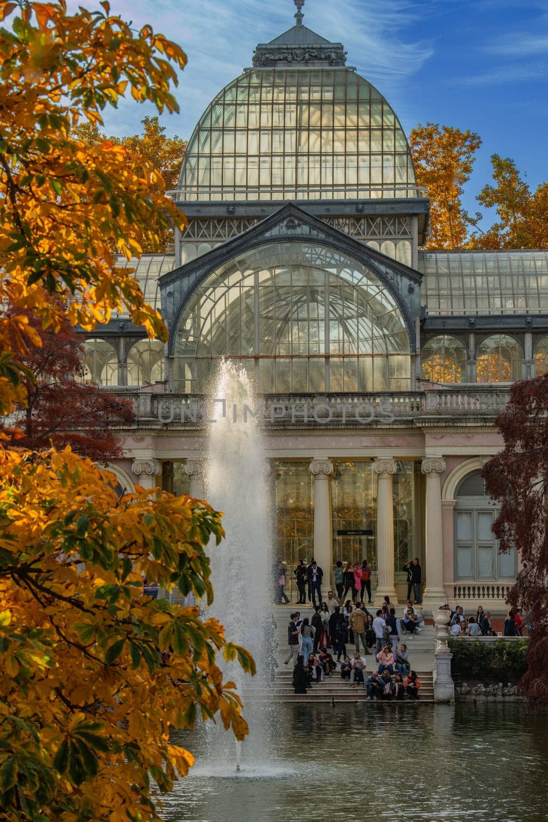 Palacio de Cristal in the Parque del Retiro, Madrid, Spain, High quality photo