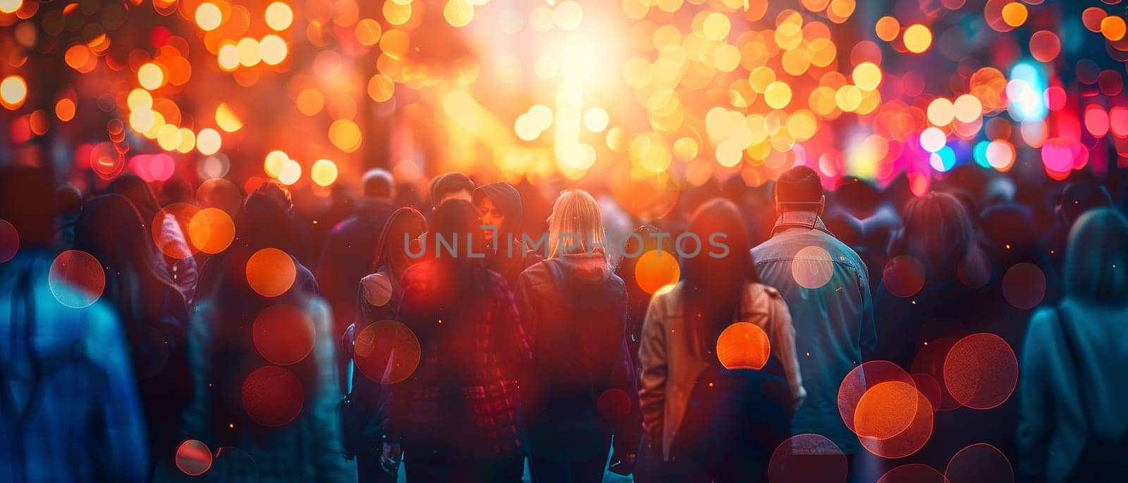 A crowd of people are dancing and enjoying themselves at a party by AI generated image by wichayada