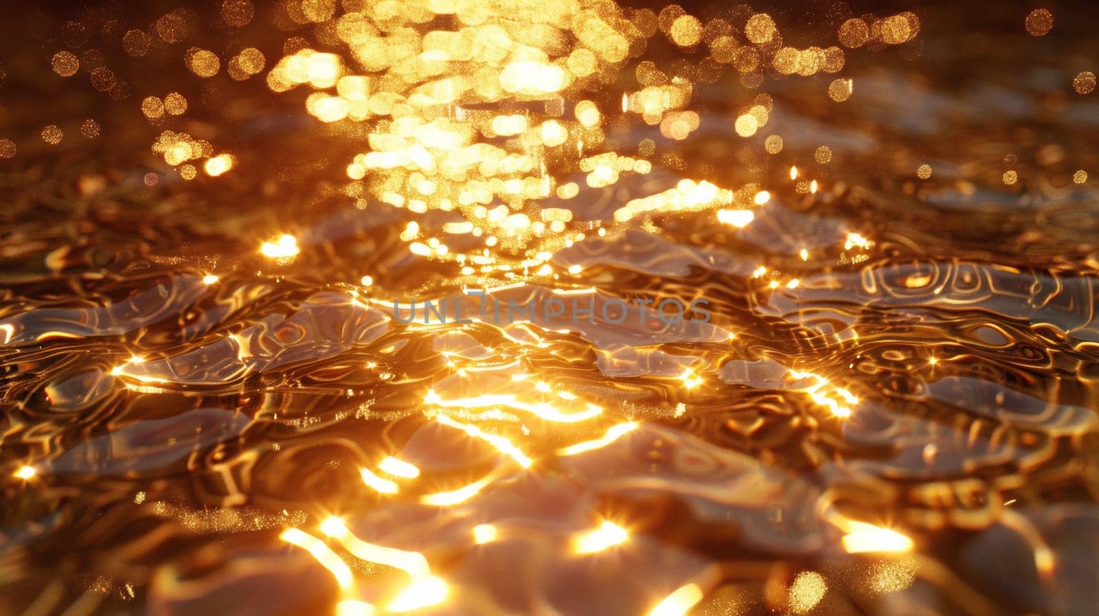 A close up of a shiny surface with some lights shining on it, AI by starush