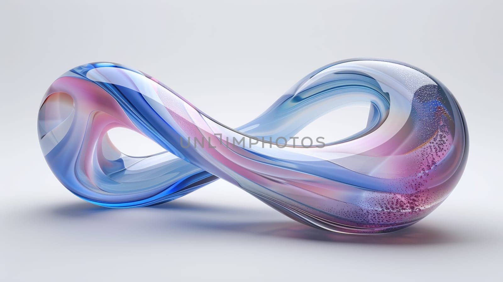 A glass sculpture with a swirl design on it's surface