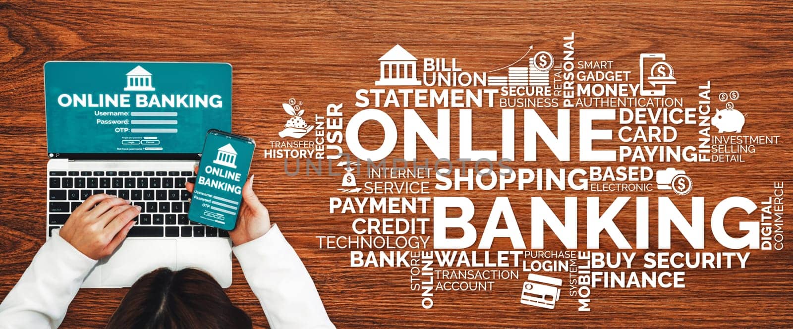 Online Banking for Digital Money Technology uds by biancoblue