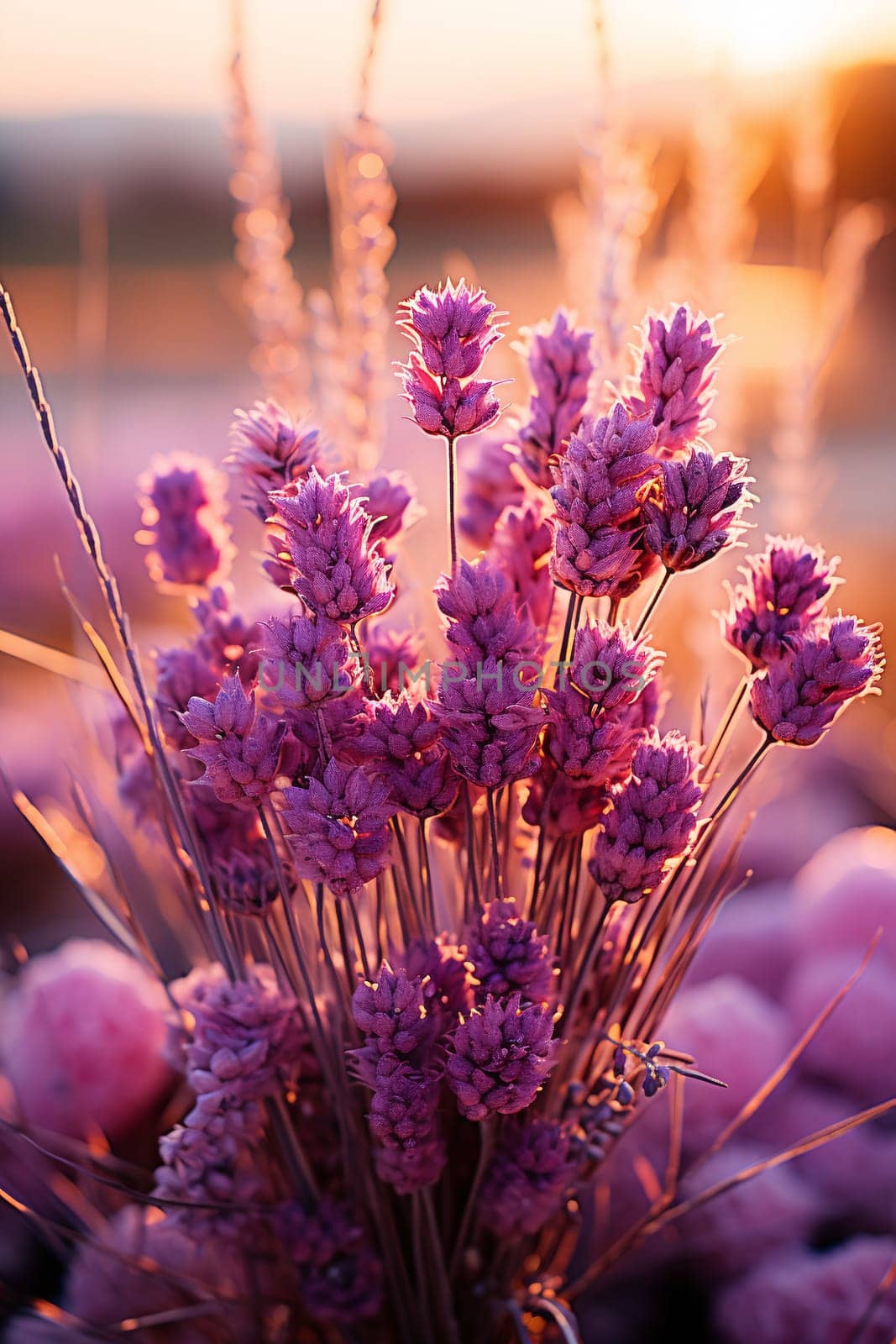 Sunset Glow on Lavender Flowers by chrisroll