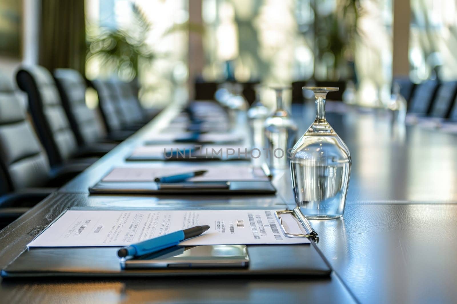 Empty modern conference room with chairs and table, Conference room before meeting by nijieimu