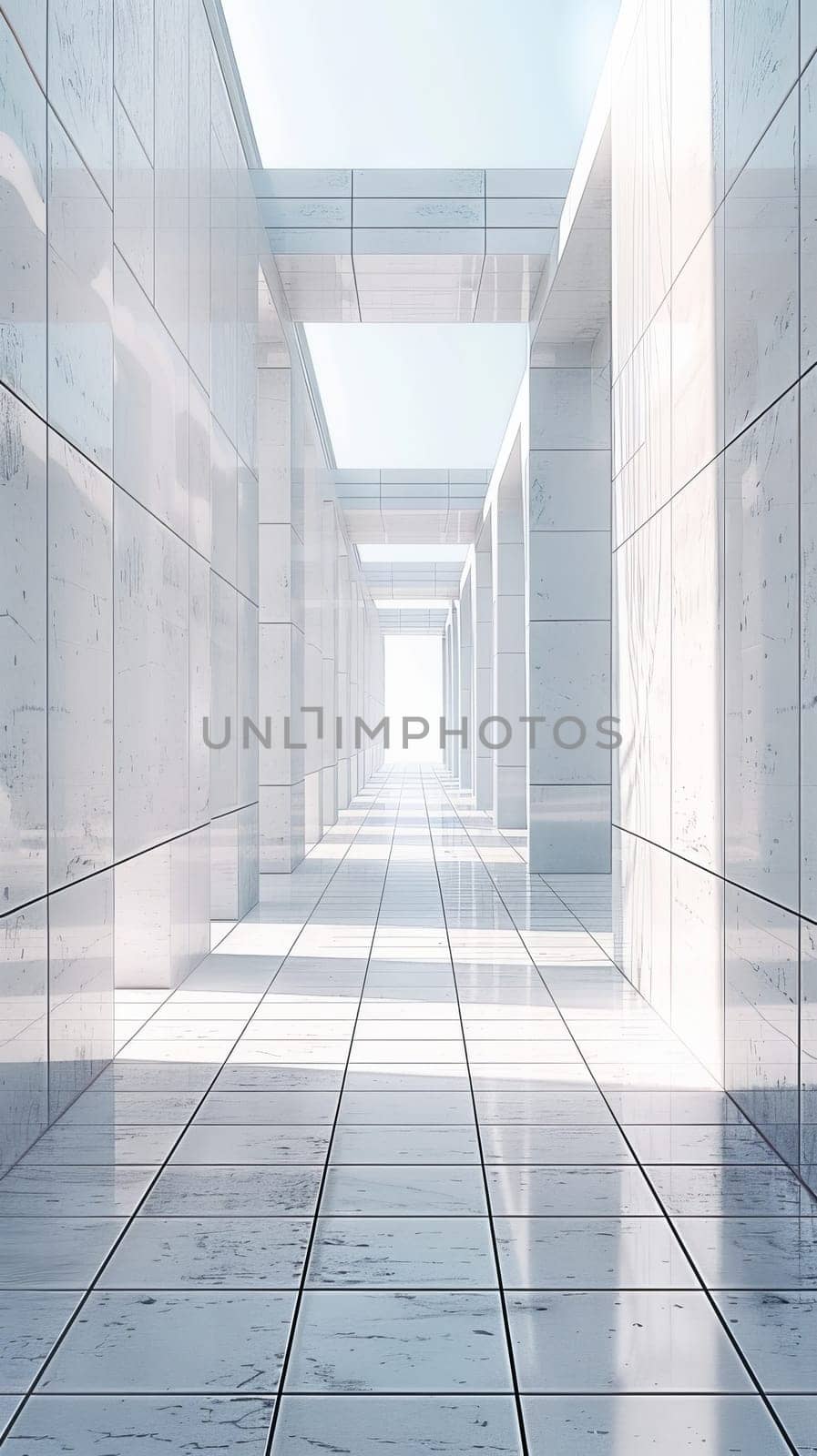 A large empty room with white walls and a white floor. The room is very clean and has a very modern look