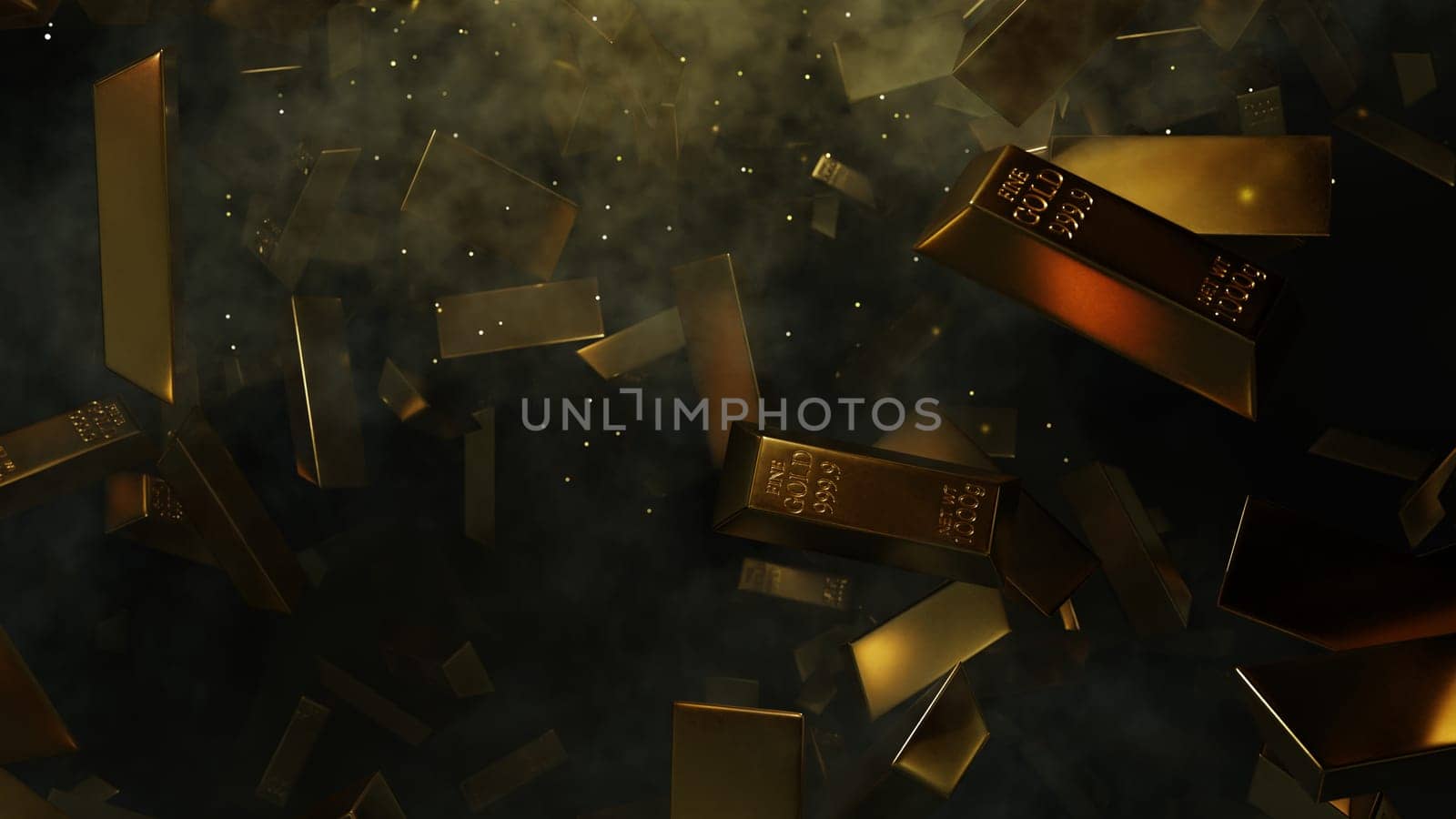 Gold Bars Floating In The Air  by urzine