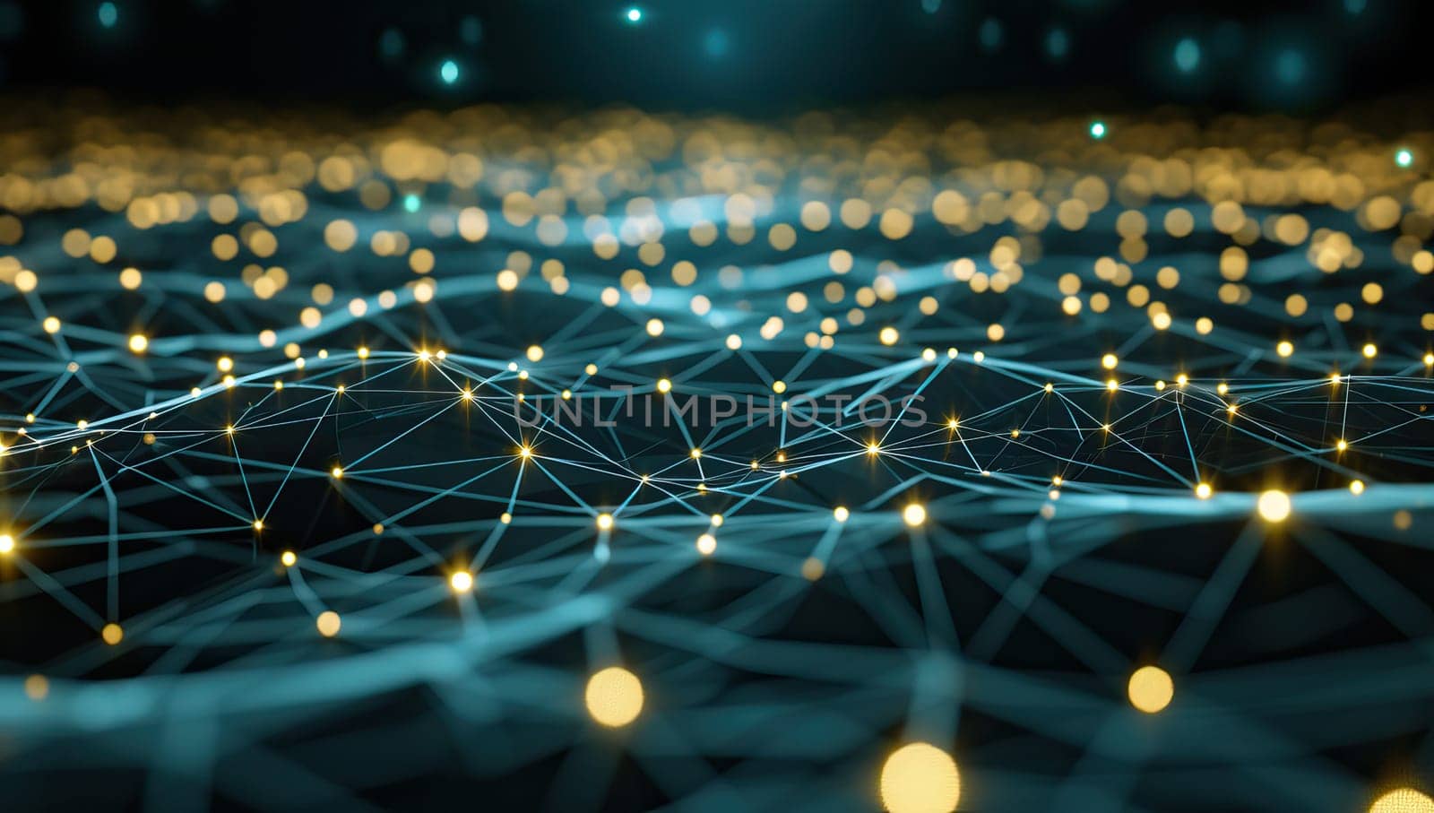 Abstract technology background. Network connection structure with dots and lines.