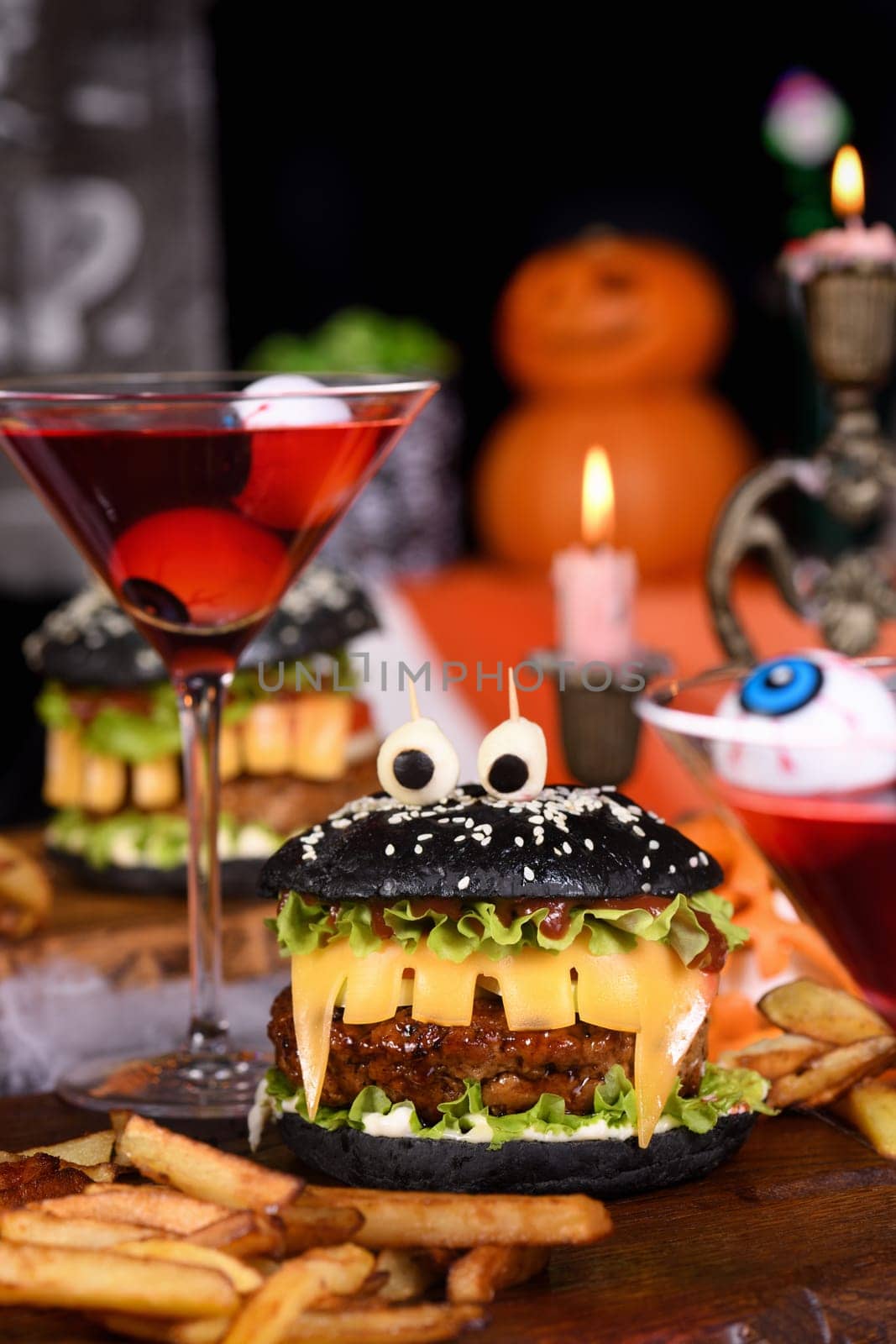 Halloween Monster black burger  by Apolonia
