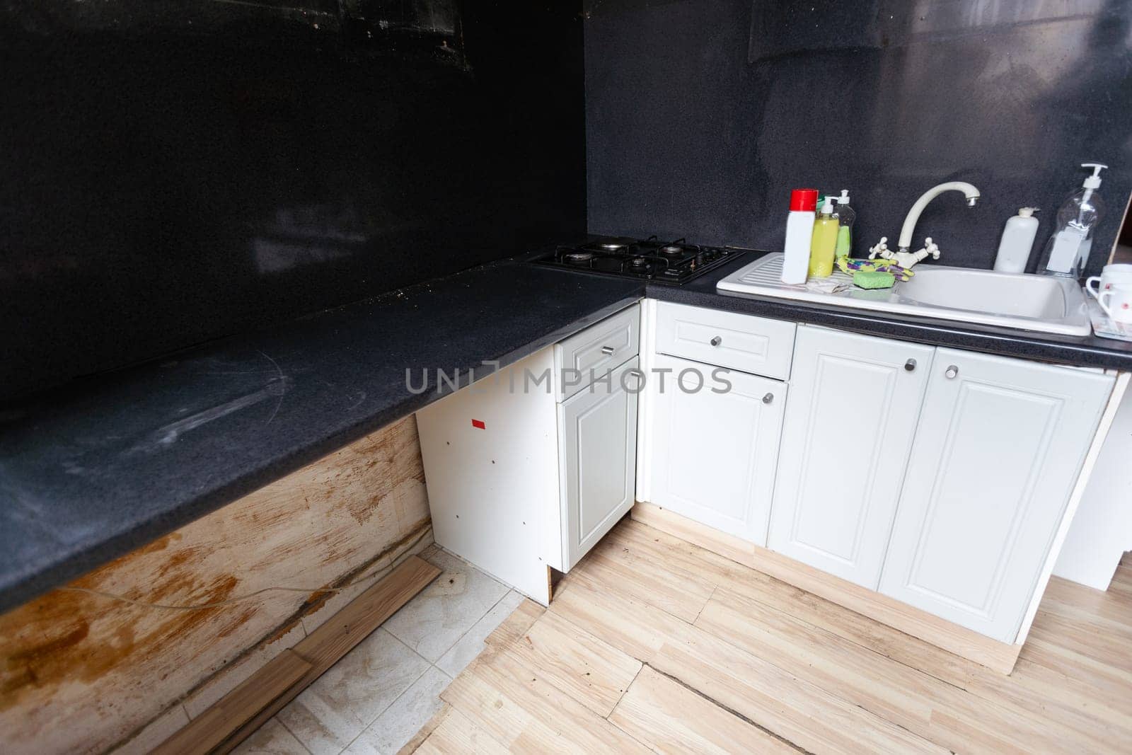 Old dirty apartment. Started repairing old apartments. Destroyed walls, need repair. Repair in your house. . High quality photo