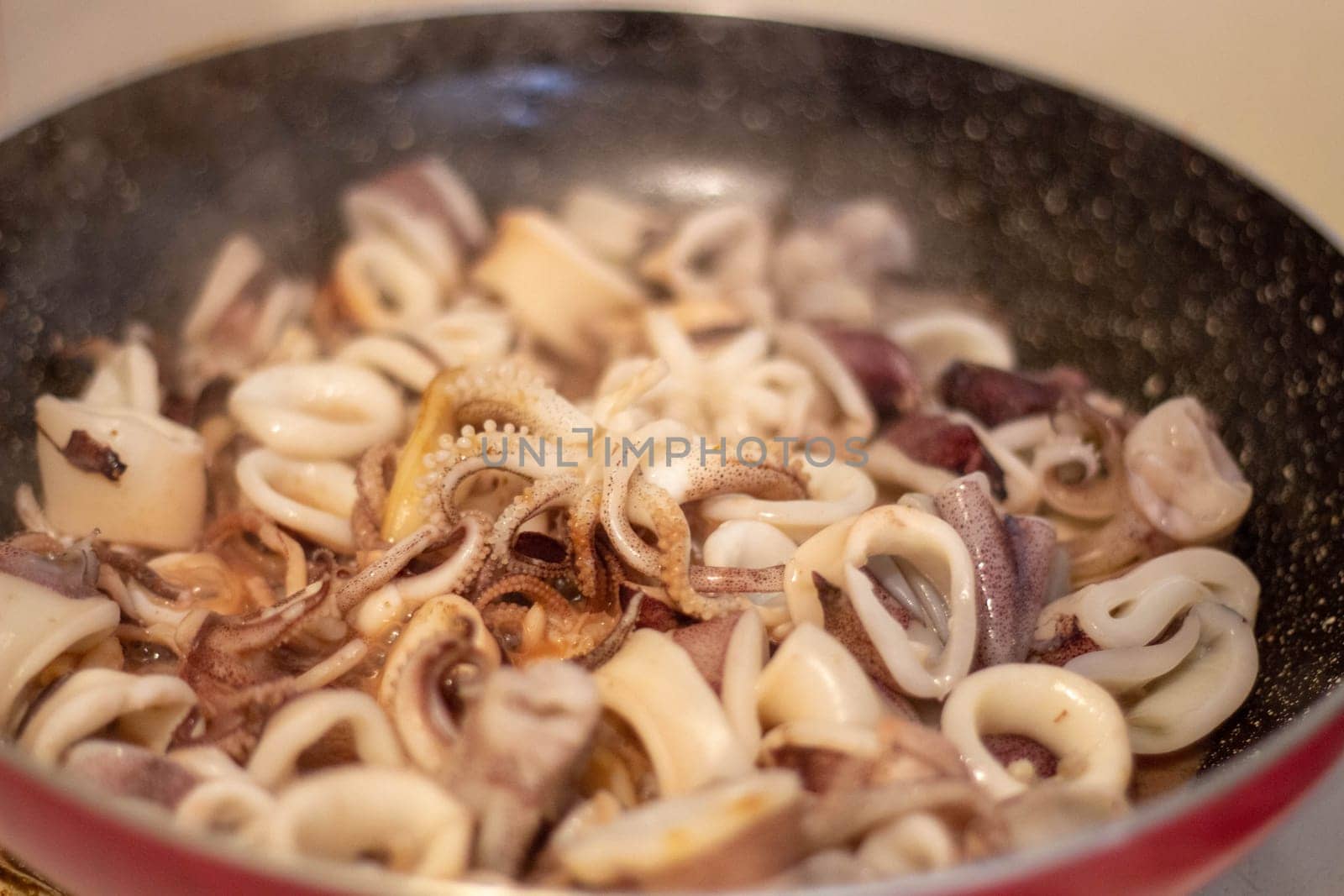 Sizzling Calamari in the Pan Culinary Delight by DakotaBOldeman