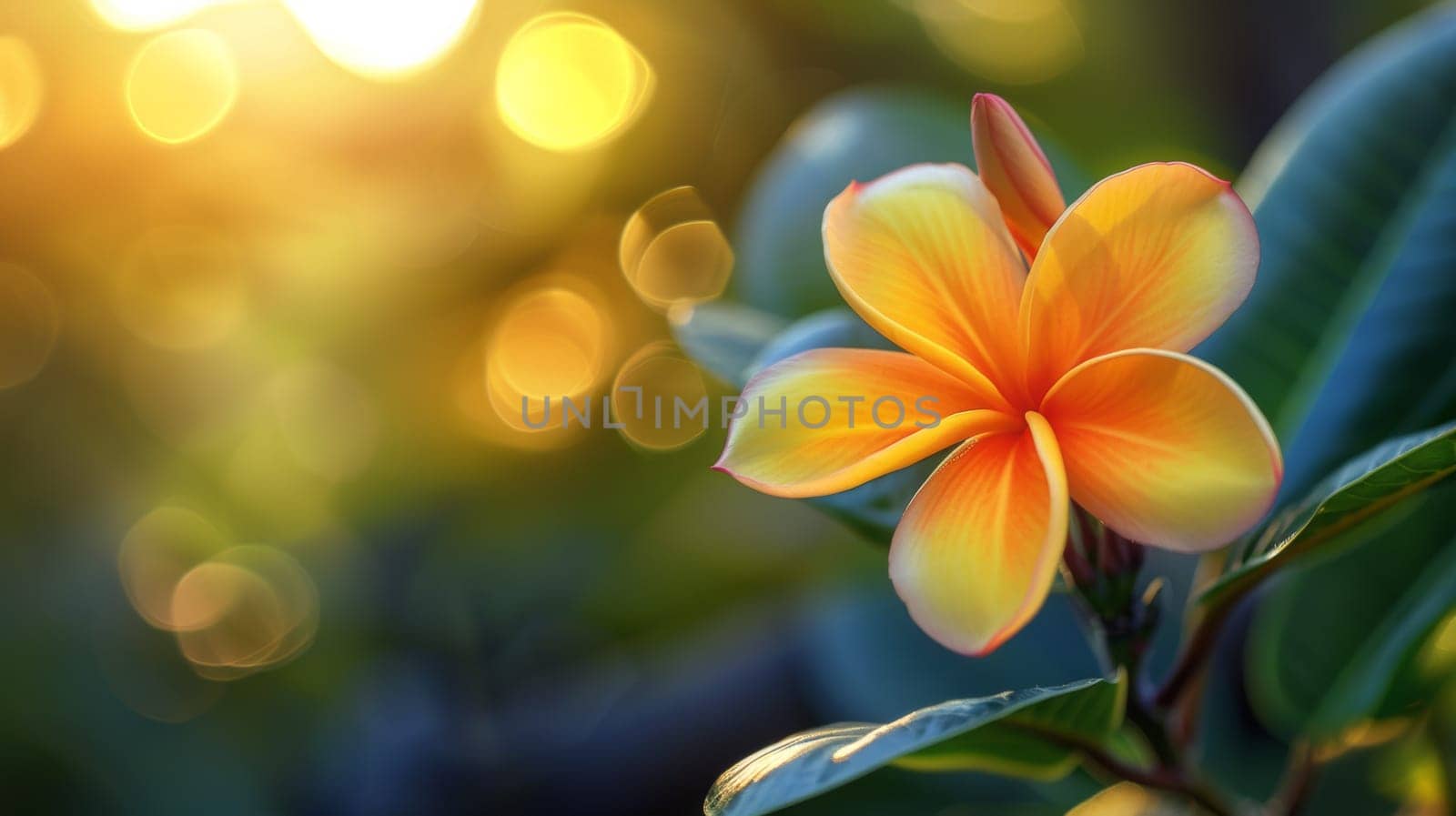 A close up of a flower with bright sunlight behind it, AI by starush