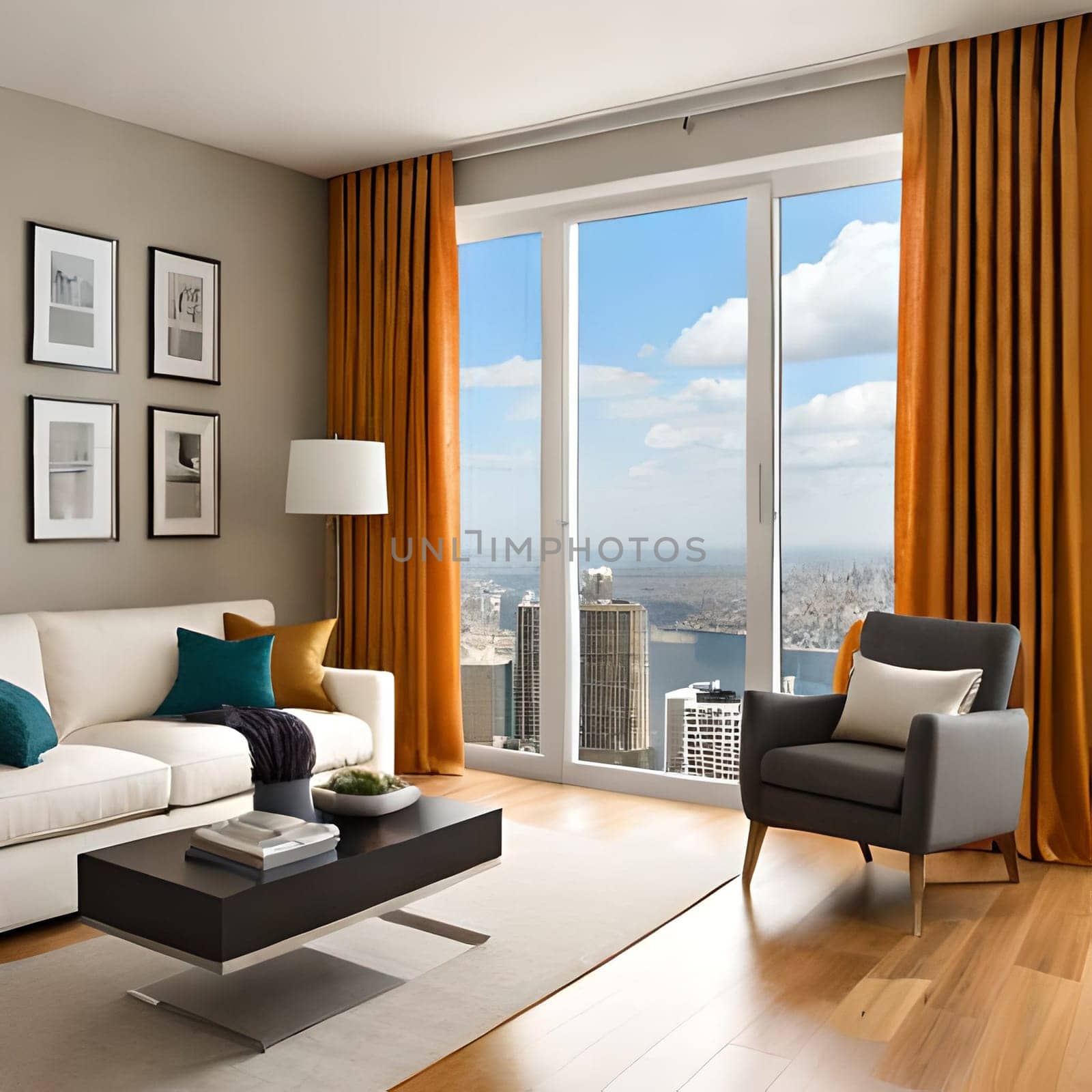 Creative 3d rendering of modern  house Picture is AI-generated illustration. by TravelSync27