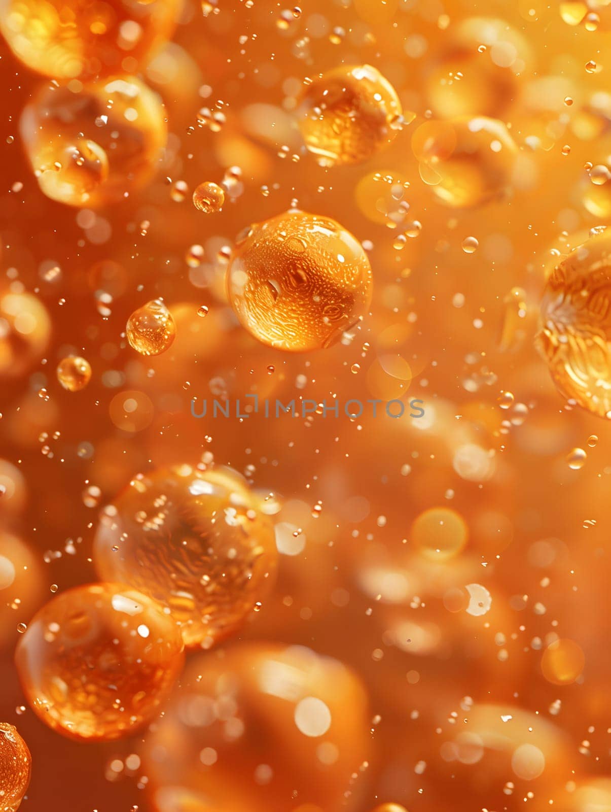 Close up of bubbles in Amber liquid, a key Ingredient in Egusi Recipe by Nadtochiy
